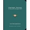 Critique, Exegese: Et Philologie Bibliques (1897)