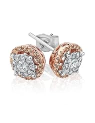 Two-Tone Champagne Diamond and Diamond Earrings 1/2ctw