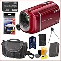 Sony DCR-SX40/R Palm-Sized Camcorder in Red + Extra NPFH50 Battery + Sony Case + 8GB Memory Stick + Deluxe Camcorder Accessory Kit