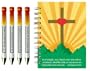 Greeting Pen "God is Love" Scripture Verses Spiral Journal and Pen Set with Rotating Scripture Messages, 1 Journal and 4 Pens (31452)