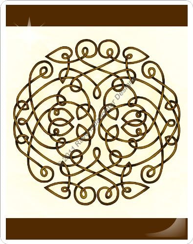 Celtic Curls Art Therapy Laminated Card - Brown