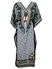 Womans Caftan Beach Wear Cover up Trident Printed Maxi Dress Long Kaftans