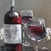 Yosemite Home Decor 24 by 24-Inch Wine and 2 Glasses 1 Hand Painted Contemporary Artwork, Cuisine Still Life