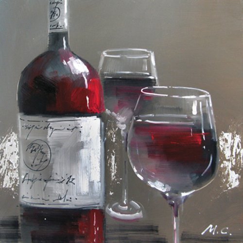 Yosemite Home Decor 24 by 24-Inch Wine and 2 