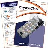 mumbi Displayschutzfolie "CrystalClear" für das Samsung i9000 - GT-i9000 Galaxy - Displayschutz unsichtbar! OHNE Klebstoff! EXTREM Kratzfest! Displayschutzfolie Samsung i9000 Galaxy S!