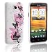Tinxi Silikon Schutz H�lle F�r HTC ONE X Schutzh�lle HTC ONE XL Silicon Tasche Cover Case Etui R�ckschale Wei� mit pink Schmetterling sowie Schwarz Schmetterling (Nummer4)