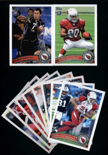 2011 Topps Arizona Cardinals Complete Team Set of 10 cards including Fitzgerald, Wells, Housler RC, Patrick Peterson RC, Ryan Williams RC, and more !