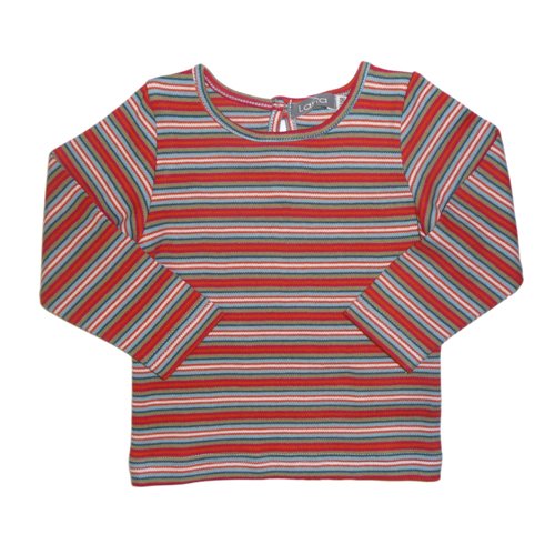 (ラナナチュラルウェアー) Lana Naturalwear オーガニックコットン100% 長袖シャツ Anna カラフルストライプ ／サイズ 86/92 (目安身長90cm)