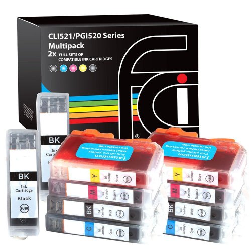10 Canon CLI521, PGI520, Printing Inks - WITH 