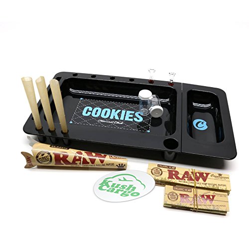 RAW x Cookies Rolling Tray 2.0 Bundle With (2) ROOR Glass Tips + KC Sticker