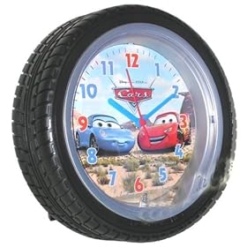 Click here to buy Disney Cars Tire Design Large Wall Desk Clock by Disney Cars Lightning McQueen-.