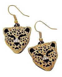 Goldtone Leopard Dangle Earrings Fashion Jewelry