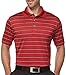 PGA TOUR Men's Golf Performance Short Sleeve Airflux Three Color Stripe Polo Shirt, Chili Pepper, Medium