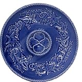 Majolica Sea Shell Ceramic Pottery Half Shell Plate Blue 9.5