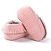 Kids Baby Boy Girl Pre-Walker Anti-slip Leather Tassel Fringe Moccasin Slip-on Shoes (12cm, Pink)