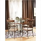 Cafe Hamilton 5 Piece Dining Set in Matte Pewter and Bronze