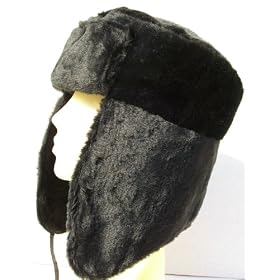 Handmade Black Faux FurTrapper Hat Sizes: Small 57-58cm/Medium 59-60cm/Large 61-62cm/XL 63-64cm/XXL 65-66cm /XXXL 67-68cm