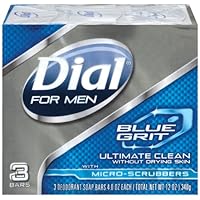 Dial Soap Bar for Men, Blue Grit, 3 Count