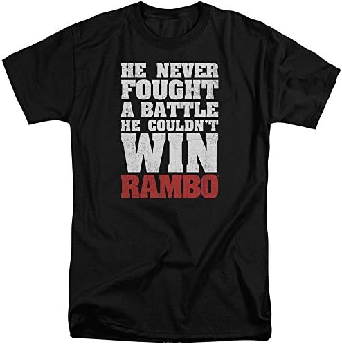 Rambo:First Blood He Never Mens Big and Tall Shirt Black XL