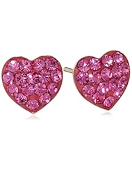 14k Yellow Gold Rose Crystal Stud Earrings