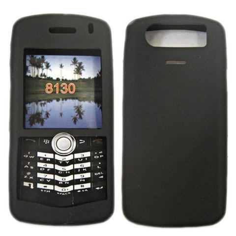 Blackberry 8110 8120 8130 Pearl Full Cover Black Silicone Skin Cover Case Phone Protector
