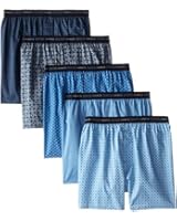 Hanes Red Label Men's 5-Pack Printed Woven Exposed Waistband Boxers