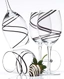 Luigi Bormioli Black Swirl 21-Ounce Wine Glasses, Set of 4