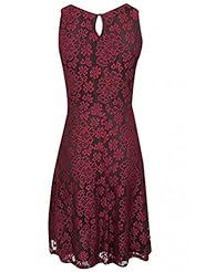 Lace Polyamide/Polyester/Viscose Two-Toned Skater Dress/Evening Dress/Party Dress 