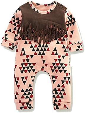 New Born Cute and Comfortable 100% Cotton Long Sleeve Toddler Kids Baby boy's Baby girl's outfits Jumpsuits Rompers with Hat for Fall and Winter (M, pink triangular)