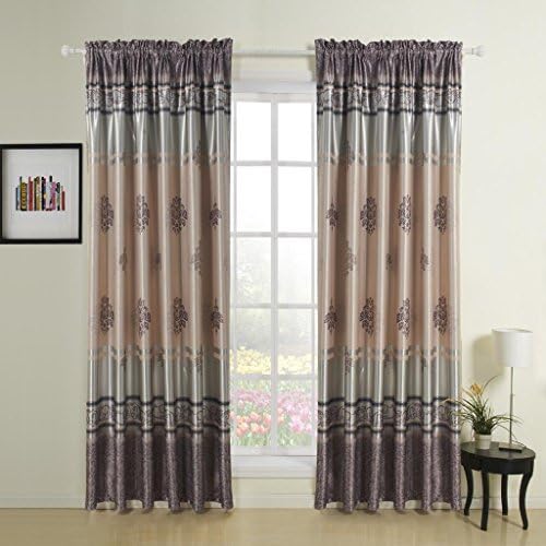 twopages Rod Pocket Top Country Floral Print Blackout Curtain Drapes Multi Size Custom (One Panel) 50Wx96"L