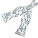 PenSee Mens Self Bow Tie Jacquard Woven Grey & Light Grey Paisleys Silk Bow Ties