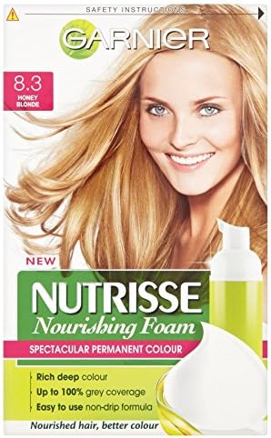 3 x Garnier Nutrisse Nourishing Foam Spectacular Permanent Colour 8.3 Honey Blonde
