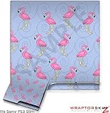 Sony PS3 Slim Skin - Flamingos on Blue