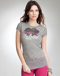 bebe Logo Heart Rose Tee