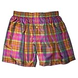 Silk Boxers - XL - Purple Plaid - Royal Silk Boxer Shorts