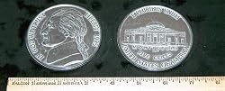 REPLICA 1985 Jefferson Nickel. Big Huge Large 3" Metal Coin