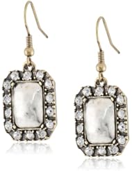 NINE WEST VINTAGE AMERICA "Vintage Glamour" Two-Tone Pave Drop Earrings