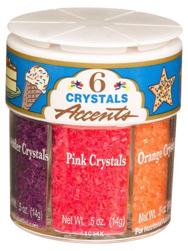 Dean Jacobs 6 Sugar Crystal Accents, Regular, 3-Ounce Jars (Pack of 4) by Dean Jacobs