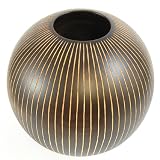 Handmade Lacquered Mango Wood Flower / Bud Vase With Striking Hand-scored Design (Thailand)