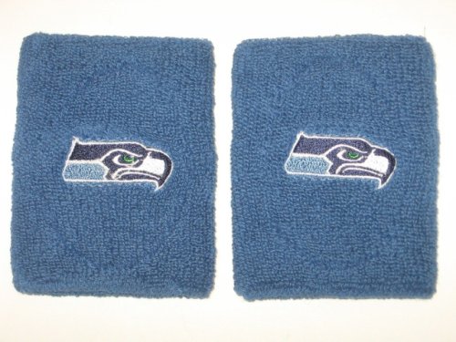SEATTLE SEAHAWKS Team Logo COTTON WRISTBANDS -(set of 2)
