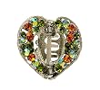 Hair Clip - H55 - Open Heart set with Swarovski (tm) Crystal Stones ~ Olivine & Topaz