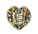 Hair Clip - H55 - Open Heart set with Swarovski (tm) Crystal Stones ~ Olivine & Topaz