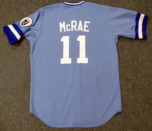 HAL McRAE Kansas City Royals 1985 Majestic Cooperstown Throwback Baseball Jersey, MEDIUM