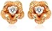14k Rose, Yellow, or White Gold Diamond Flower Earrings (.12 cttw, J Color, I2 Clarity)
