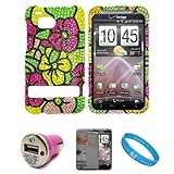 Tropical Rainbow Flower Rhinestone Diamante 2 Piece Protective Crystal Hard ....