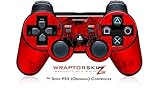 Sony PS3 Controller Skin Big Kiss Black Lips on Red