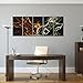 Pure Art Abstract Guitar Heat - Large Music Metal Wall Art Decor - Set of 5 Panels Sculpture for Kitchen or Living Room - 64