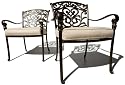Strathwood St. Thomas Cast Aluminum Dining Arm Chair, Set of 2