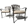 Strathwood St. Thomas Cast Aluminum Dining Arm Chair with Cushion, Set of 2