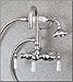 Chrome Clawfoot Tub Gooseneck Diverter Faucet with Hand Shower - Antique Phone Style